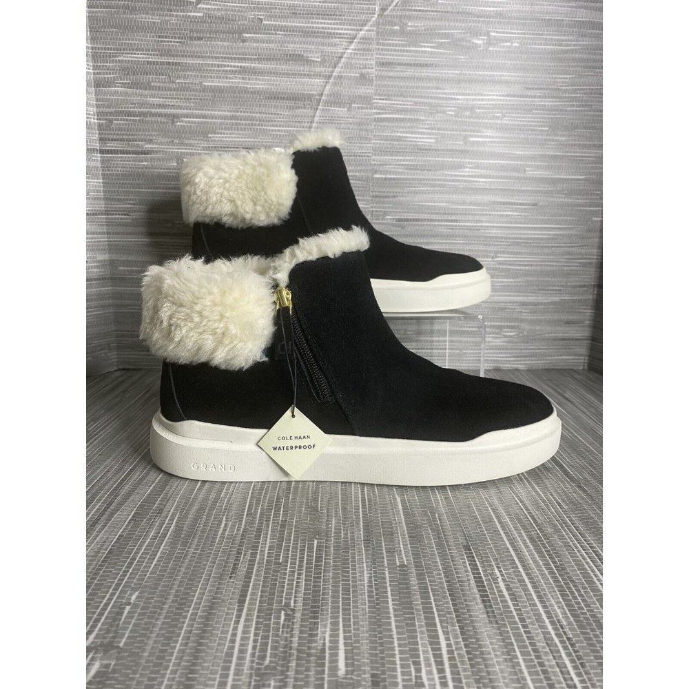 Cole Haan Womens‎ Grandpro Rally Ankle Boots Fashion Waterproof Black Size 8.5